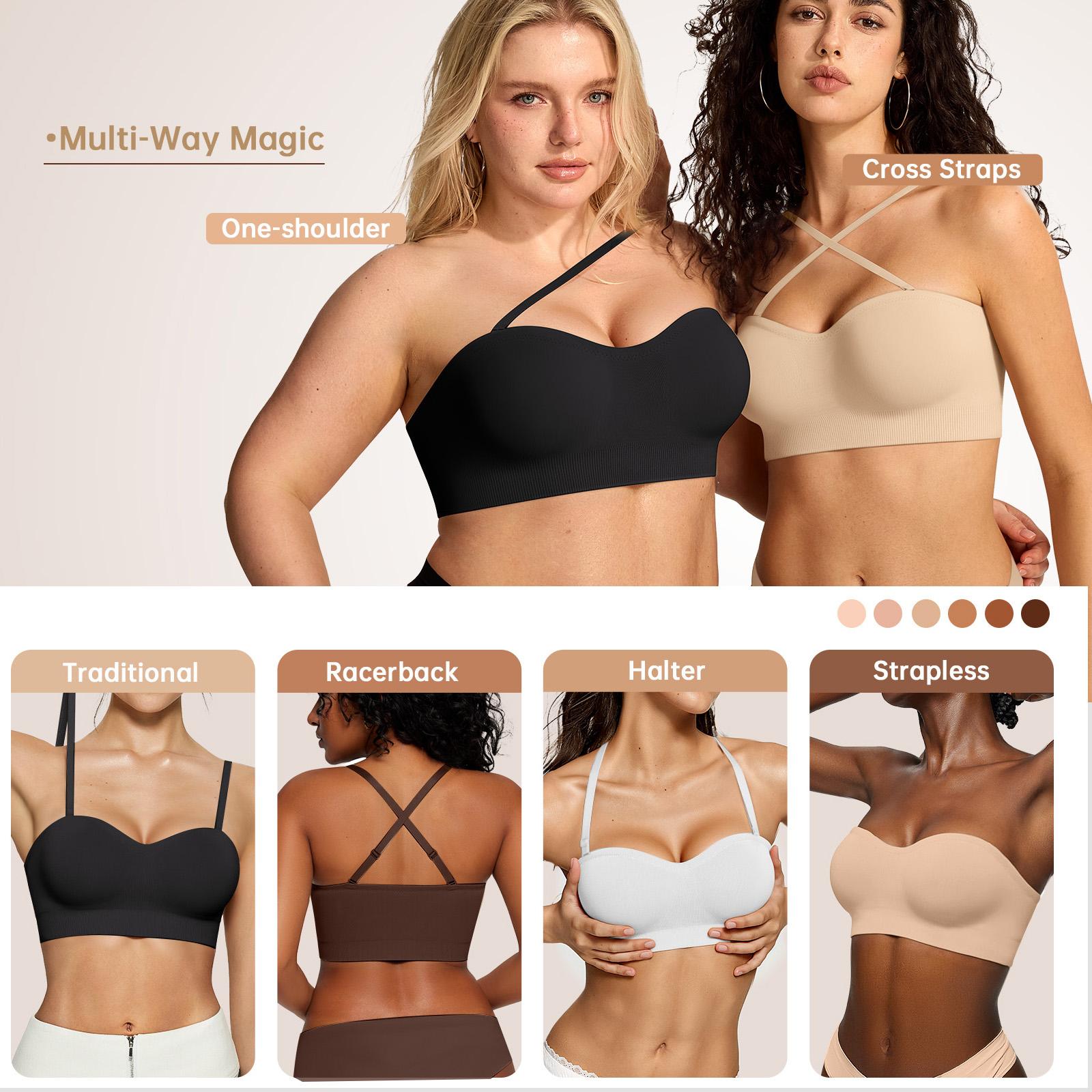 OEAK Women Comfortable Bandeau Strapless Bra Comfort Non-Slip Seamless Bras Wireless Tube Top Bra Invisible Bralette OEAK Women Comfortable Bandeau Strapless Bra Comfort Non-Slip Seamless Bras Wireless Tube Top Bra Invisible Bralette
