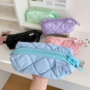 Simple Solid Color Pencil Case, Secure Zipper Closure, Large Capacity Stationery Bag, Zipper Makeup Bag, Portable Storage Bag, Multifunctional Stationery, Versatile Usage, Perfect Gift for Back-To-School & Teacher Appreciation Day