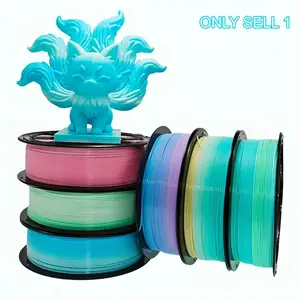 1kg Petg Plus 3D Printing Filament 1.75mm, Semi-Transparent Gradient Rainbow Color, Compatible with Anycubic Ams Printers
