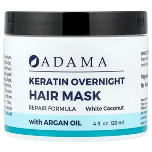 Zion Health Adama, Keratin Overnight Hair Mask, White Coconut, 4 fl oz (120 ml)