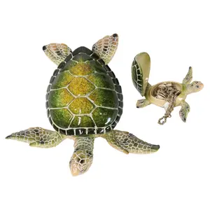 Ocean Marine Green Sea Turtle Decorative Key Stash Decorative Trinket Box