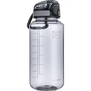 32 Oz Clear Tritan Bottle, BPA-Free & Leak-, Wide Mouth with Anti-dust Chug Lid, Reusable Bottle for Gym, Travel, School & Office (Gray)