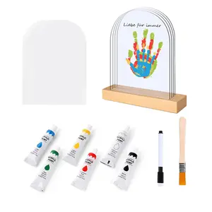 DIY Family Handprint Photo Frame, Handprint and Footprint Photo Board, Family Gathering Handprint Frame, DIY Family Hand-painted Paint Commemorative Photo Frame, Picture Frame Set