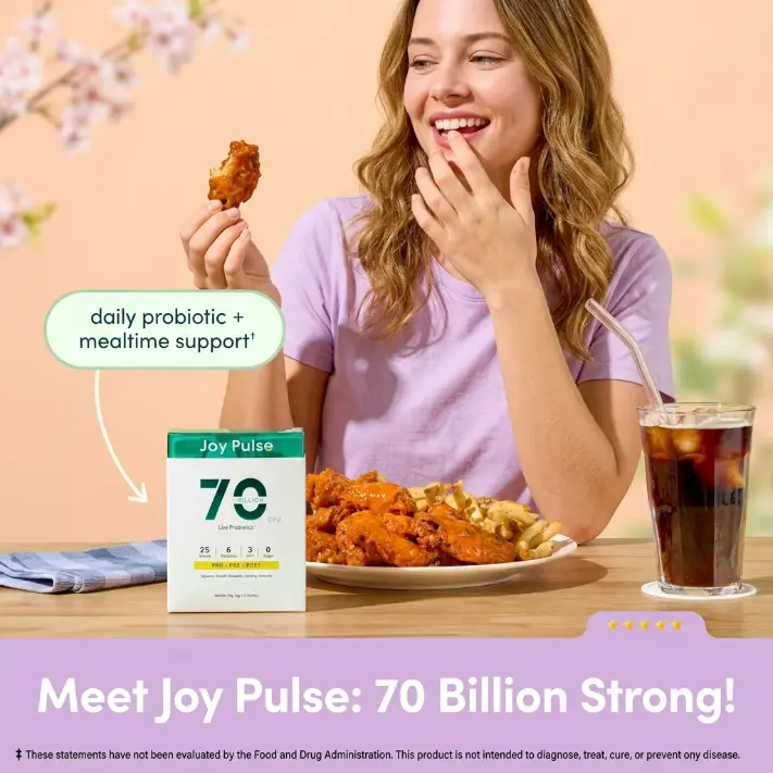 JoyPulse Probióticos Avanzados para Mujeres y Hombres 70 Mil Millones UFC 25 Cepas para la Salud con Encapsulación para Máxima Viabilidad Polvo de Naranja Sabroso Paquete de 12