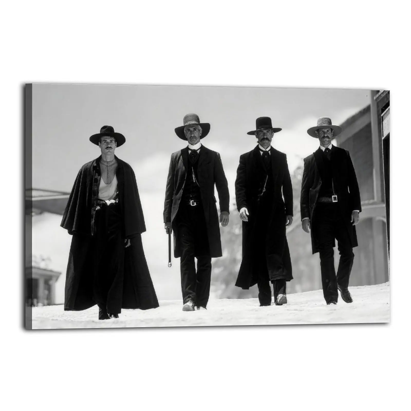 Vintage Design Tombstone Poster Canvas Oil Print - Waterproof Artistic Wall Decor with Photo-Wood Accent, Mount-Compatible Room & Wardrobe Decor, Gift Idea for Home Use