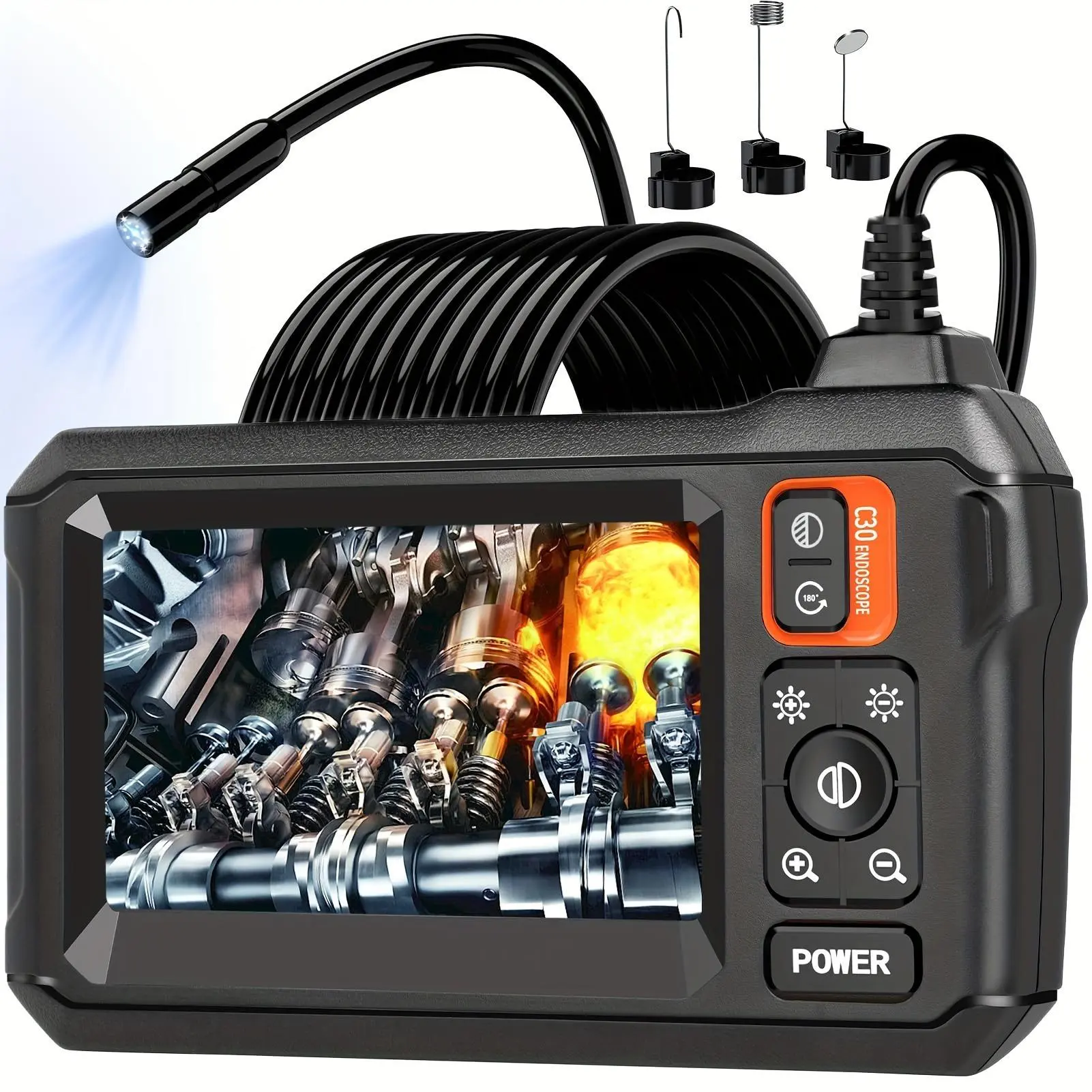 Endoscope Camera with Light, 1 Count 1080P HD Inspection Camera, IP67 Waterproof Endoscope Camera, Snake Camera, Endoscope Camera for Home & Office, Diagnostic Scan Tool