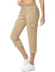 TBMPOY Women’s Cargo Capri Pants Lightweight Quick Dry Hiking Capris Water Resistant Athletic Joggers with Zipper & Cargo Pockets XS-XXXXL fathersdaygift