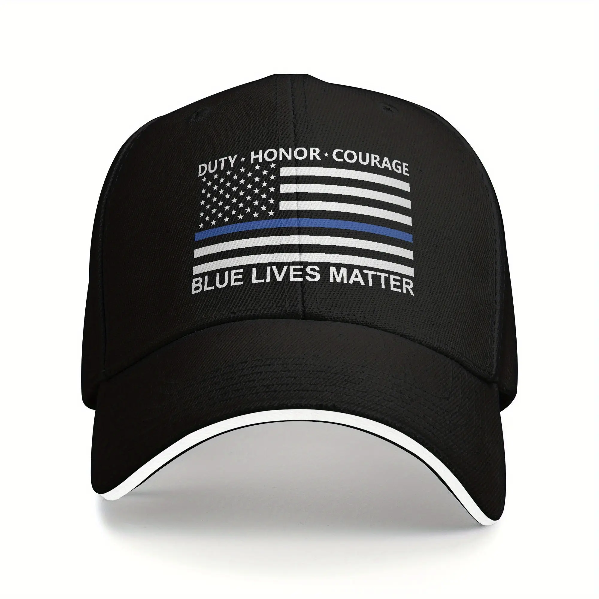Streetwear Baseball Cap with Blue Lives Matter Graphic, Unisex Adjustable Snapback Hat for Outdoor Sun Protection, Cool Outdoor Wear, Uv Prevention, Fits Most Head Sizes, Everyday, Unisex Size, Sports, One Size, Casual Sports & Outdoor Hats