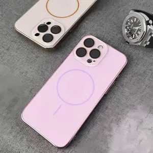 Luxury electroplated magnetic suction mobile phone case, suitable for iPhone17 16 15 14 13 12 11promax, HD camera protection mobile phone case, anti-scratch and anti-fingerprint protective cover