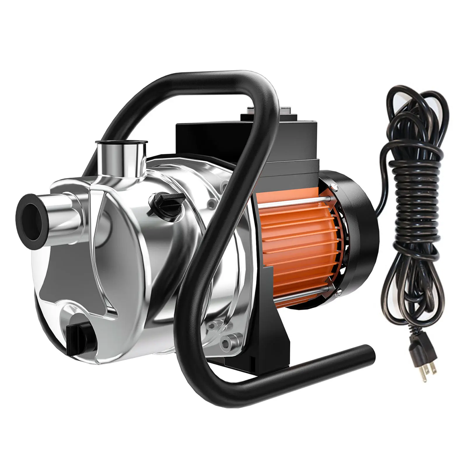 1 HP 1500 GPH High-Speed Shallow Well Pump, Portable Electric Water Transfer Pump with Booster Function for Efficient Garden Irrigation, Farm Water Delivery and Daily Water Draining Tasks