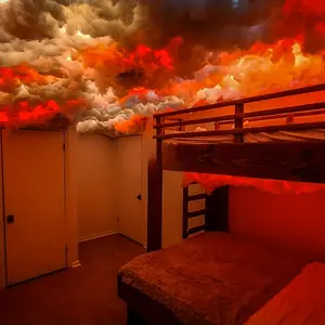 K-5m rgbic cloud light kit with music sync-USB powered, warm white & multicolor changing strip lights, wireless remote control for gaming room, bedroom decor-Easy Install- 565