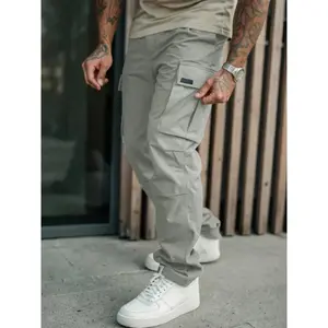 Men's Military Style Cargo Pants, Loose Fit Multi-Pocket Design, Perfect for Outdoor Activities & Daily Wear