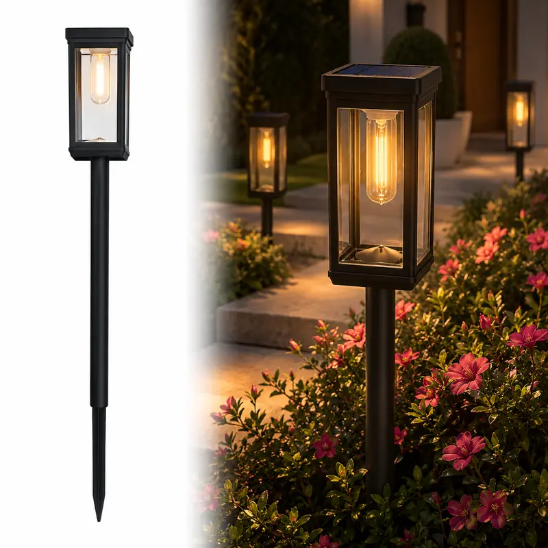 6PCS Modern Solar Pathway Lights, Elegant Outdoor Garden Lights with Auto On/Off, IP65 Waterproof Solar Landscape Lighting for Yard, Walkway, Driveway & Patio