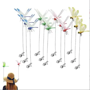 12 Counts Dragonfly Garden Decorations, Dragonfly Garden Metal Stakes.Natural Organic Concept, GardenDecoration, Garden Bird and Fly Interfere Devices for Indoorand Outdoor Garden,Creative Home Accessories DecorativeDesign