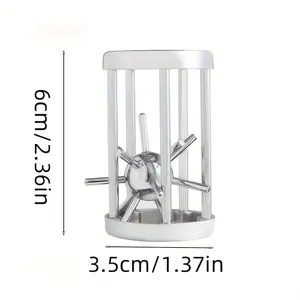 Challenging 3D Brain Teaser Puzzle, Stainless Steel Puzzle Ball, Perfect Valentine's & Birthday Gift, Party Trick Toy, Ages 14+