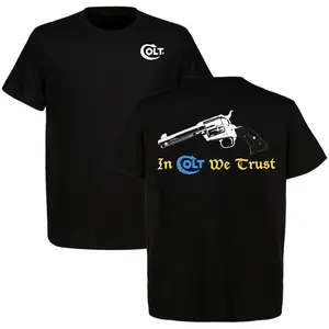 Vintage Colt Firearms 2-Sided Men T-Shirt Western Outfit Short Sleeve Crewneck For Him For Her