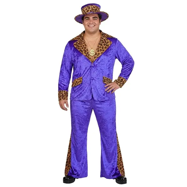 Plus Size Purple Economy Pimp Men's Costume