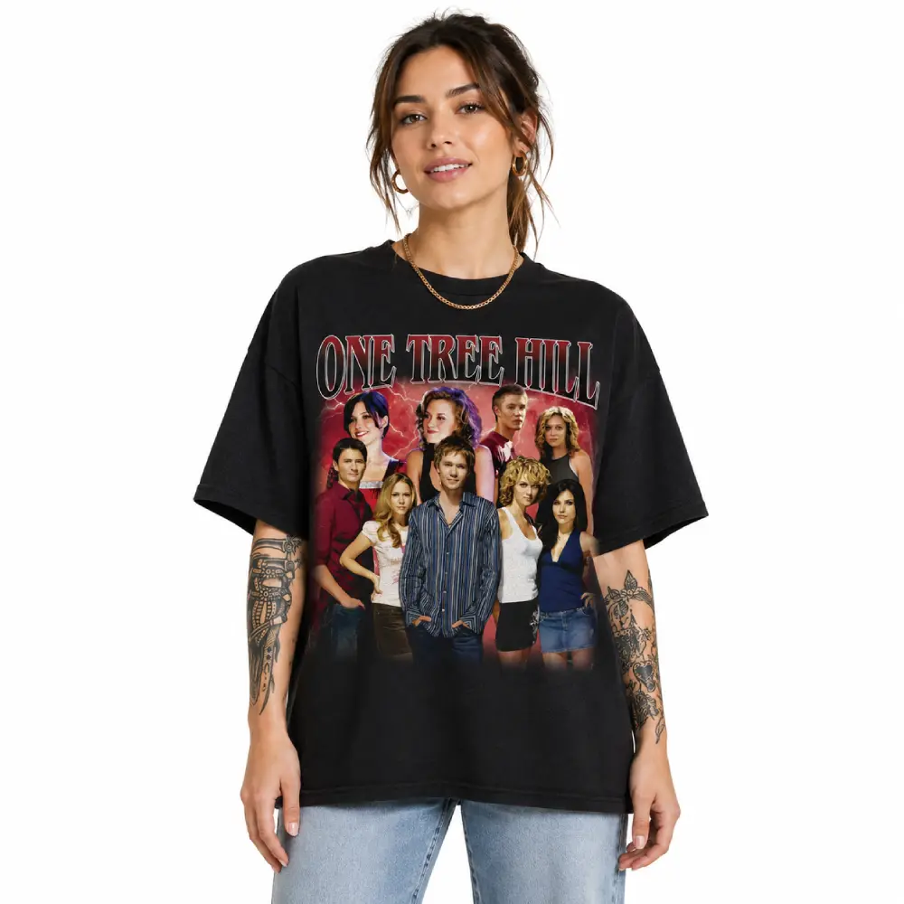 1 Tree Hill Bootleg Vintage Shirt, 2000s TV Show Tee, Retro OTH Streetwear Graphic T-Shirt,  Fan Gift For Men Women