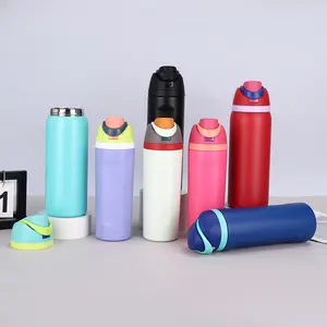 25-Pack Double Walled Stainless Vacuum Flasks, 24/32oz Anti-Leak Temperature-Control Vacuum-Sealed Bottled Drinkware, Insulated Hydration Tumbler with Handle, Portable Sports Travel Thermos for Outdoor Use
