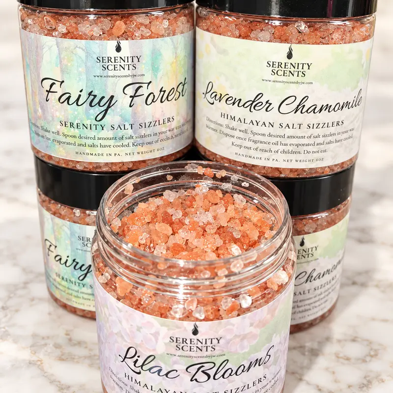 Serenity Sizzlers - Aroma Crystals for Wax Warmer - Himalayan Pink Salt + Fragrance Oil - Net Weight 5oz
