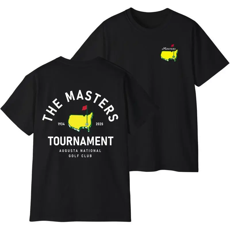 Men's Classic The Masters Tournament 1934-2026 Augusta National Double-Sided Tee Unisex Crew T-Shirt, 100% Cotton Short-Sleeve, Relaxed Fit, Breathable, Round Neck, Iconic Logo, Double Print, Vibrant Ink, All Seasons Golf Streetwear Top, Casual, Crew Neck