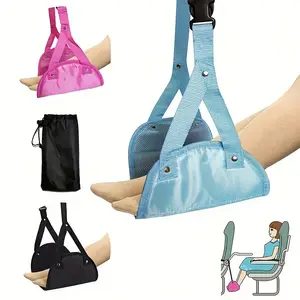 Portable Travel Footrest Adjustable Safety Belt Lightweight Hammock Footrest, Easy-To-Use Travel Accessory for Airplane Trips Adjustable Fabric Hammock