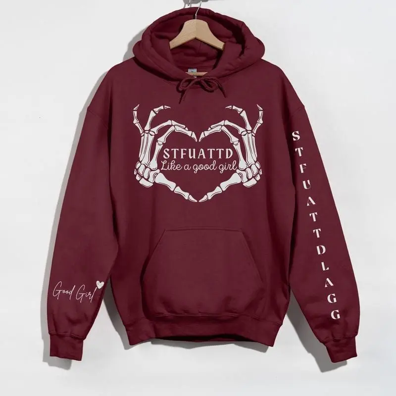 Morally Grey Dark Romance Hoodie, Booktok STFUATTDLAGG Good Girl Graphic Hoodie, Soft Unisex Pullover Daily, Apparel Made In The US - Caps Apparel		