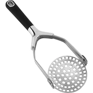Hand Held Potato Masher - Professional Stainless Steel with Soft Comfort Handles Food Masher, Collapsible
