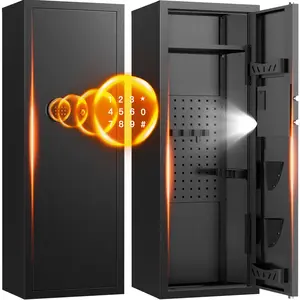 TnTants 10-16 Gun Safe Cabinet for Rifles and Pistols with Digital Board Expansion Bolts for Home Security Large Unassembled Safe with Alarm Function Anti-Theft Quick Access Password Knob & Emergency Key
