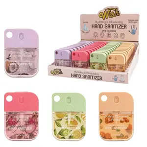 Wish Hydrating Hand Sanitizer Set of 4  1.2fl oz Each Salted caramel, Coconut Cream, Dragon fruit, Golden Citrus