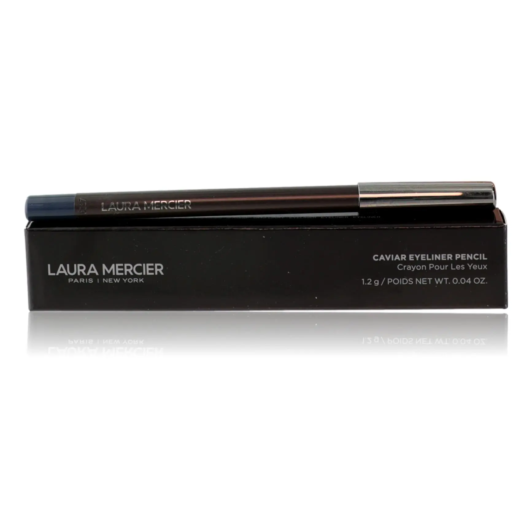 Laura Mercier Caviar Eyeliner Crayon - Single, Minimalist Compact, 0.04oz, Bleu Marine, Bold Contrast Eye Makeup for Women
