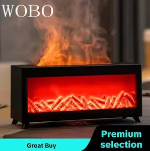 Christmas Flame Fireplace Diffuser, Simulated Fireplace Flame Humidifier, Multicolor LED Fireplace Aromatherapy Diffuser with Remote Control