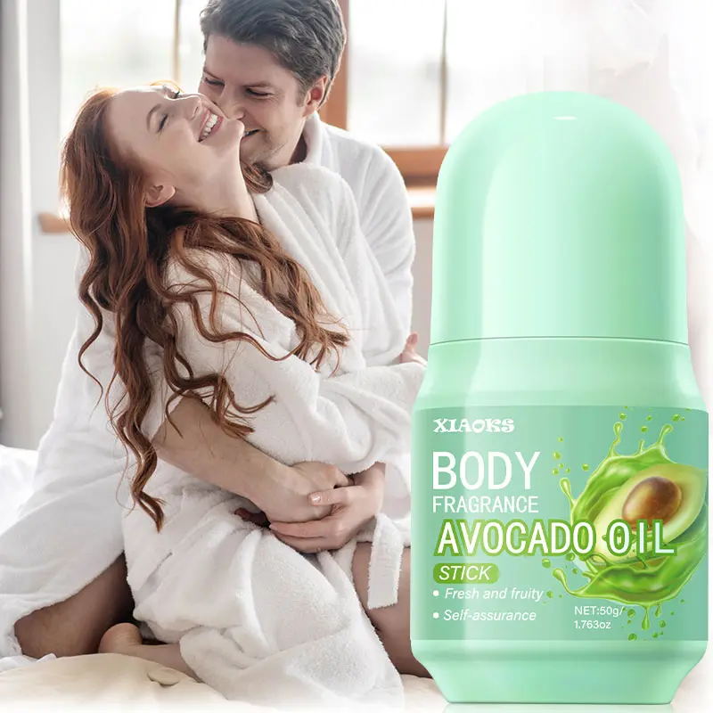 XIAOKS Avocado Scented Roll-On Body Fragrance Stick - 1.76oz, Fresh Mint Aroma, Nourishing Hydrating Cosmetic Deodorant for All, Spring Glow Up Collection, Fast-Acting, Aloe-Infused, Family Salt Rock Deodorant Crystal for Office