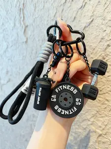 Creative DIY Sports-Style Fitness Barbell Keychain Pendant, Bag Charm for Women and Couples, Fashionable and Functional Keychain Accessory, Keychain for Bags