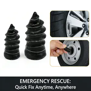 60PCS Tire Repair Rubber Nail Kit, Spiral Vacuum Tire Screw Plugs, Self-service Fast Repair Tools for Puncture Damage, Durable Rubber Nails for Car, Motorcycle, Truck and Tractor Daily Emergency Tire Maintenance