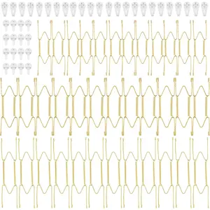 36 Pcs Invisible Plate Hangers - 6/8/10 Inch Stainless Steel Wall Plate Holders with 144 Tip Protectors for Antique Art