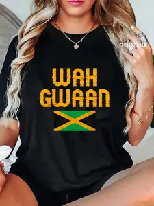 100% Cotton Wah Gwaan Jamaica T-Shirt Funny Jamaican Apparel