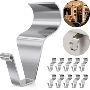 Amuille Vinyl Siding Hooks Hanger 10 Pack, Heavy Duty Siding Clips for Hanging on Patio, No-Hole Needed Stainless Steel Siding Hook to Decor Wreath Things for Horizontal Vinyl Siding