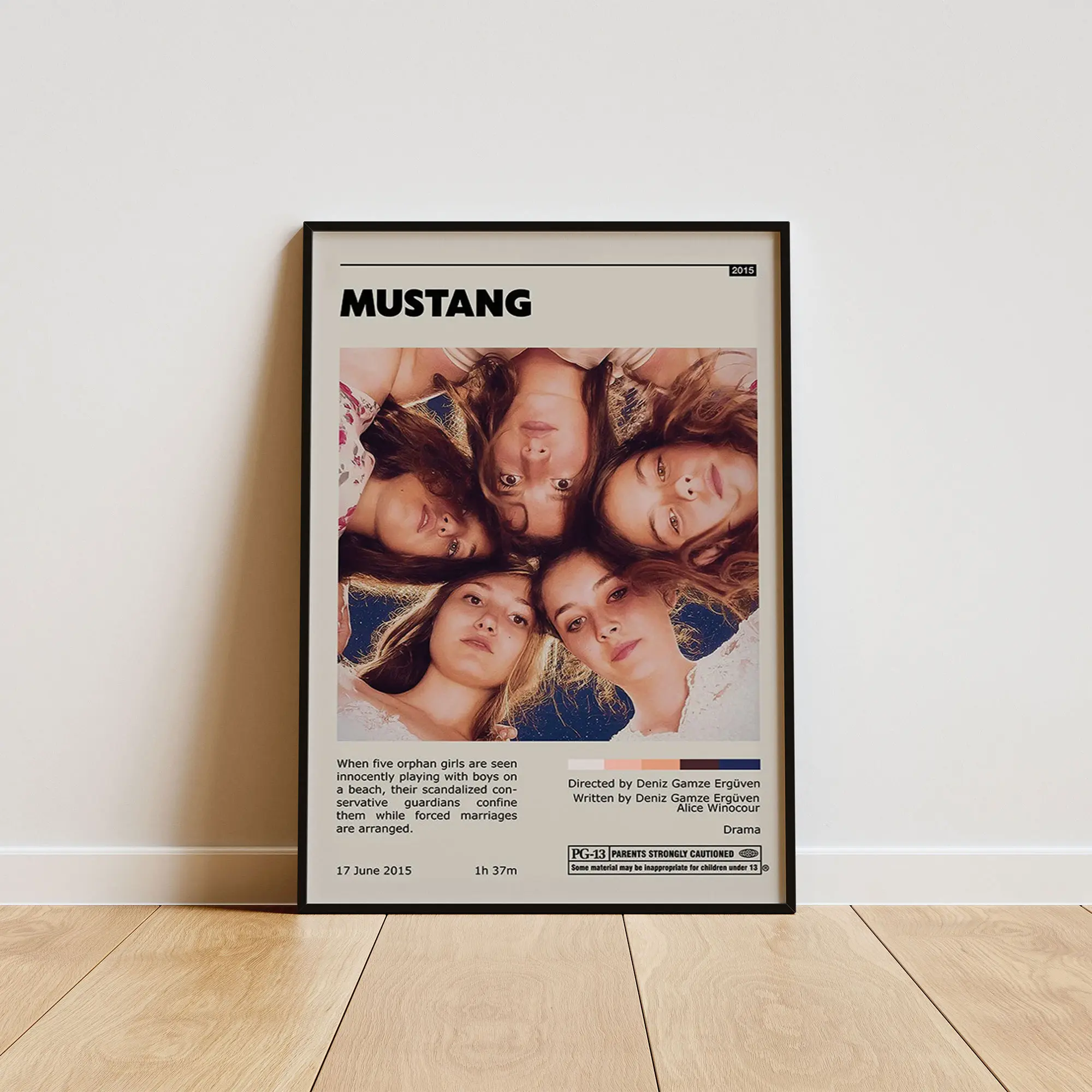 Mustang Poster, Minimalist Movie Poster, Retro Vintage Art Print, Wall Art, Home Decor