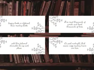 Simple Cute White Floral Leaf accent bookish book reader book lover bookmark quote sayings