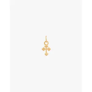 KJC Gothic Cross Charm in Yellow Gold