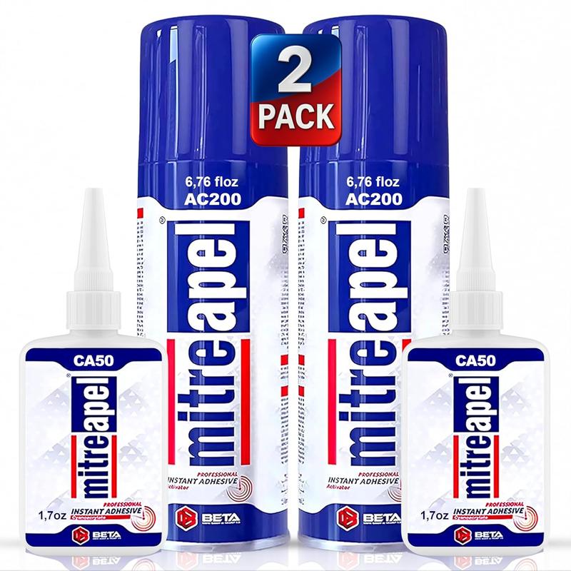 MITREAPEL Super CA Glue with Activator 1.7 oz & 6.7 fl oz - AC200