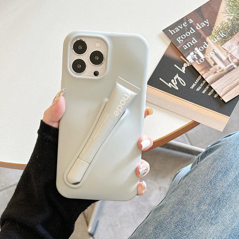 Rhode Fashion Silicone Phone Case with Lip Gloss Slot for iPhone 11-17 Pro Max - Soft Grip, Shock-Absorbing, Slim Design