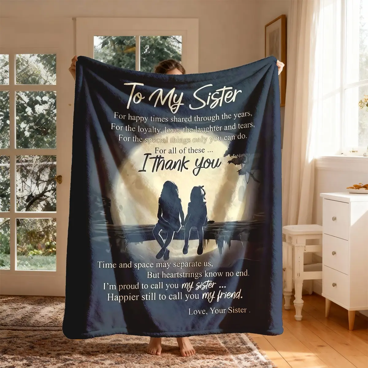 Warm Flannel Blanket for Sisters Large Size Soft Lightweight All Seasons Ideal for Bed Sofa Office Camping Travel
