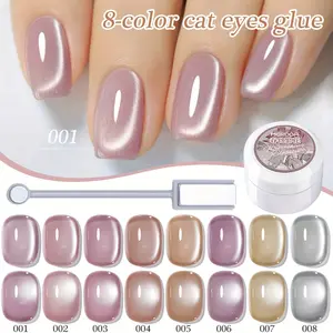 【MORDDA LIVE】Spring Blossom Super Bright Cat's Eye Set 8 Colors High Saturation Color Fashion LED Gel Changeable And Firm Suitable For Salon Home Nail DIY