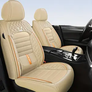 KOLZIIS Car Seat Covers Full Set, Leather Seat Covers for Cars, Automotive Seat Covers Car Seat Protectors Car Accessories Universal Fit for Most Sedans SUV Pick-up Truck
