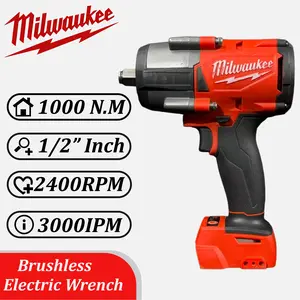 Milwaukee 1000N·m Cordless Impact Wrench 1/2" Brushless 2400RPM High Torque Tool for Auto Repair & Heavy Duty Jobs Variable Speed Kit