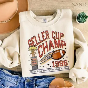 Geller Cup Champ Sweatshirt, Friends Thanksgiving, Turkeybowl Shirt Womenswear Embroidered