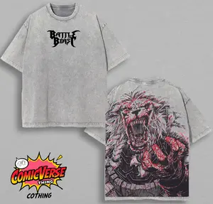 Comicver clothing Battle Beast Washed Vintage 2-Side Comic Tee,Gift For Him,Masked Villain Graphic Tee , Summer Outfits 2025 Retro 90s Streetwear Gift for MCU Fan Comic tshirt, MCU tshirt, Cotton Crewneck Shortsleeve, Daily wear, Comic tshirt