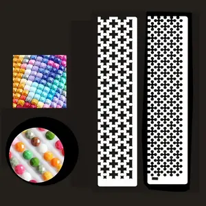 Stainless Steel Diamond Arts Colorful Painting Mesh Ruler, 2 Counts/set Round & Square Auxiliary Tool Diamond Art Tools for 5D DIY Diamond Arts Colorful Painting Diamond Painting Kit